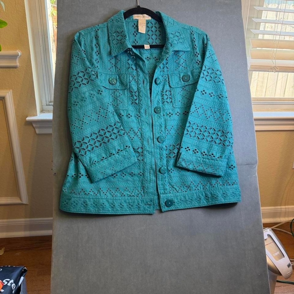 Daper's & Damons Eyelet Crop Jacket Vintage Size M